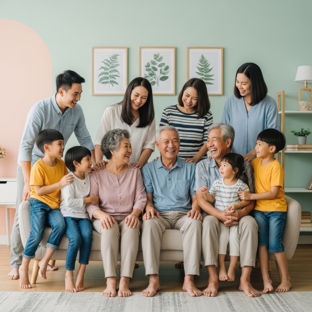 Happy family at home